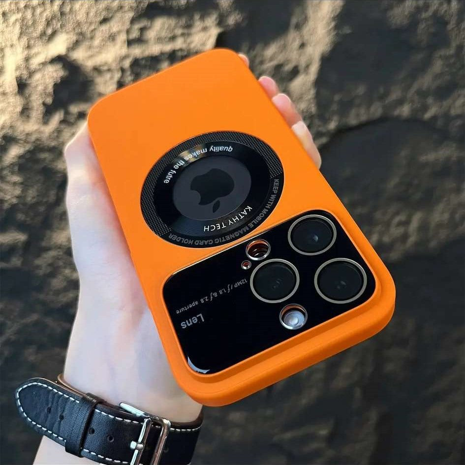 Apple 15/14/13/12/11 Matte Magsafing iphone case with big window camera protector