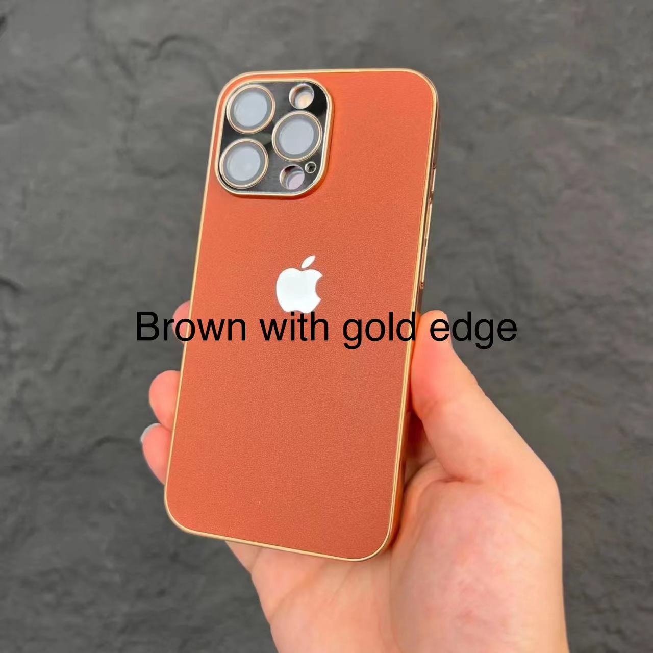 جراب هاتف iPhone مصنوع من الجلد المطلي بالكهرباء فائق النحافة مصنوع من المعدن