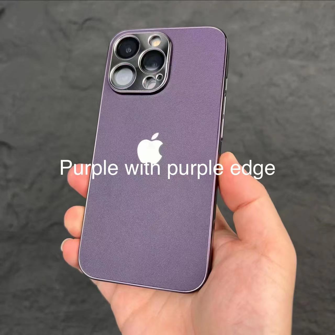 جراب هاتف iPhone مصنوع من الجلد المطلي بالكهرباء فائق النحافة مصنوع من المعدن