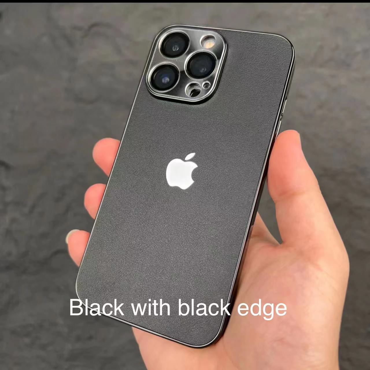 جراب هاتف iPhone مصنوع من الجلد المطلي بالكهرباء فائق النحافة مصنوع من المعدن