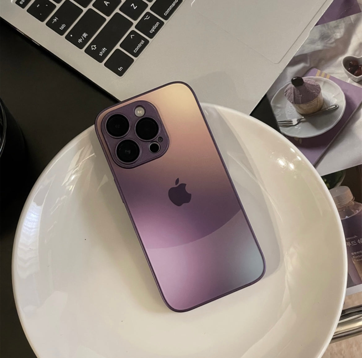 Suitable for Apple series iPhone15 niche 14pro splicing gradient color 13p built-in lens film 11 mobile phone case