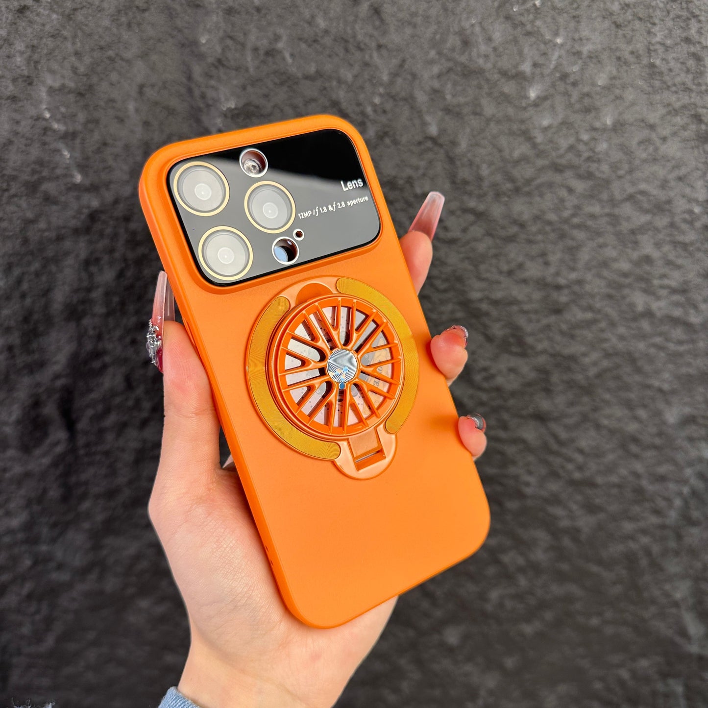 Apple 15-11 mobile phone case creative gyro decompression bracket magnetic charging protective case