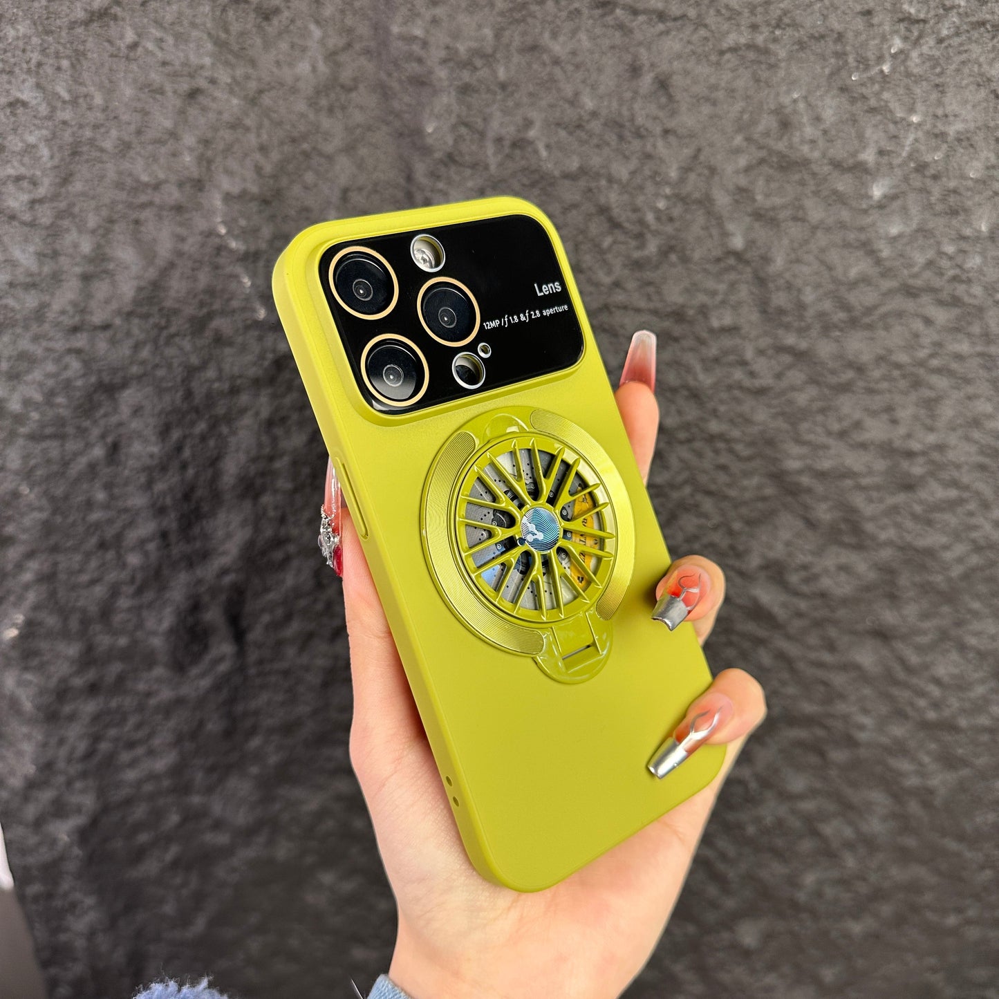 Apple 15-11 mobile phone case creative gyro decompression bracket magnetic charging protective case