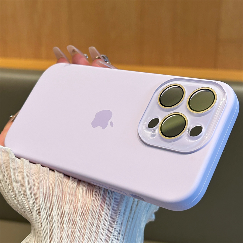 جراب هاتف محمول جديد شامل مضاد للسقوط من السيليكون السائل مزود بفيلم عدسة Apple 16/12