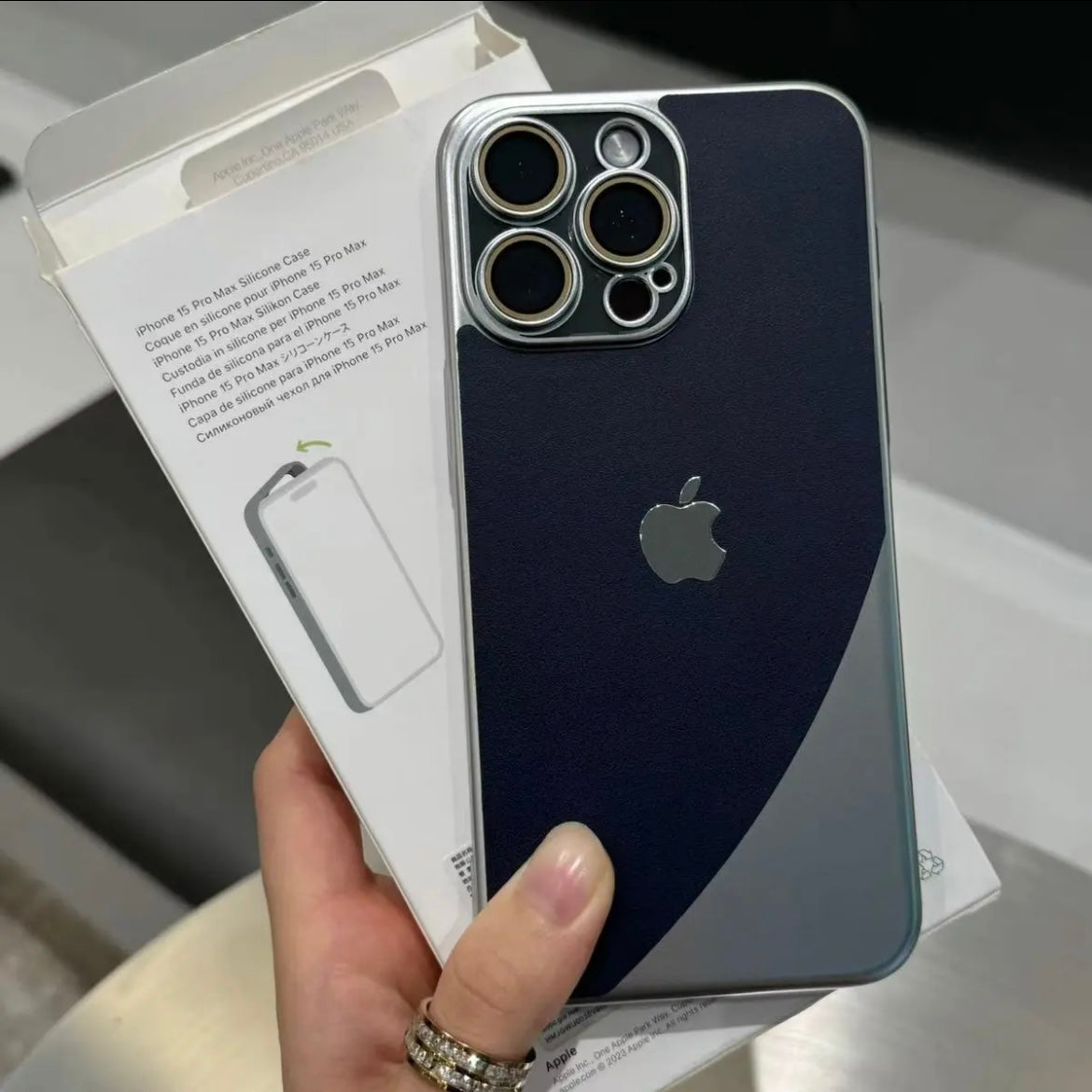 جراب هاتف محمول Apple 15/13 مصنوع من الجلد بالكامل غير اللامع المقاوم للسقوط ومخيط مرتين