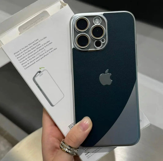 Apple 15/13 double-stitched matte frosted full leather texture anti-fall mobile phone case