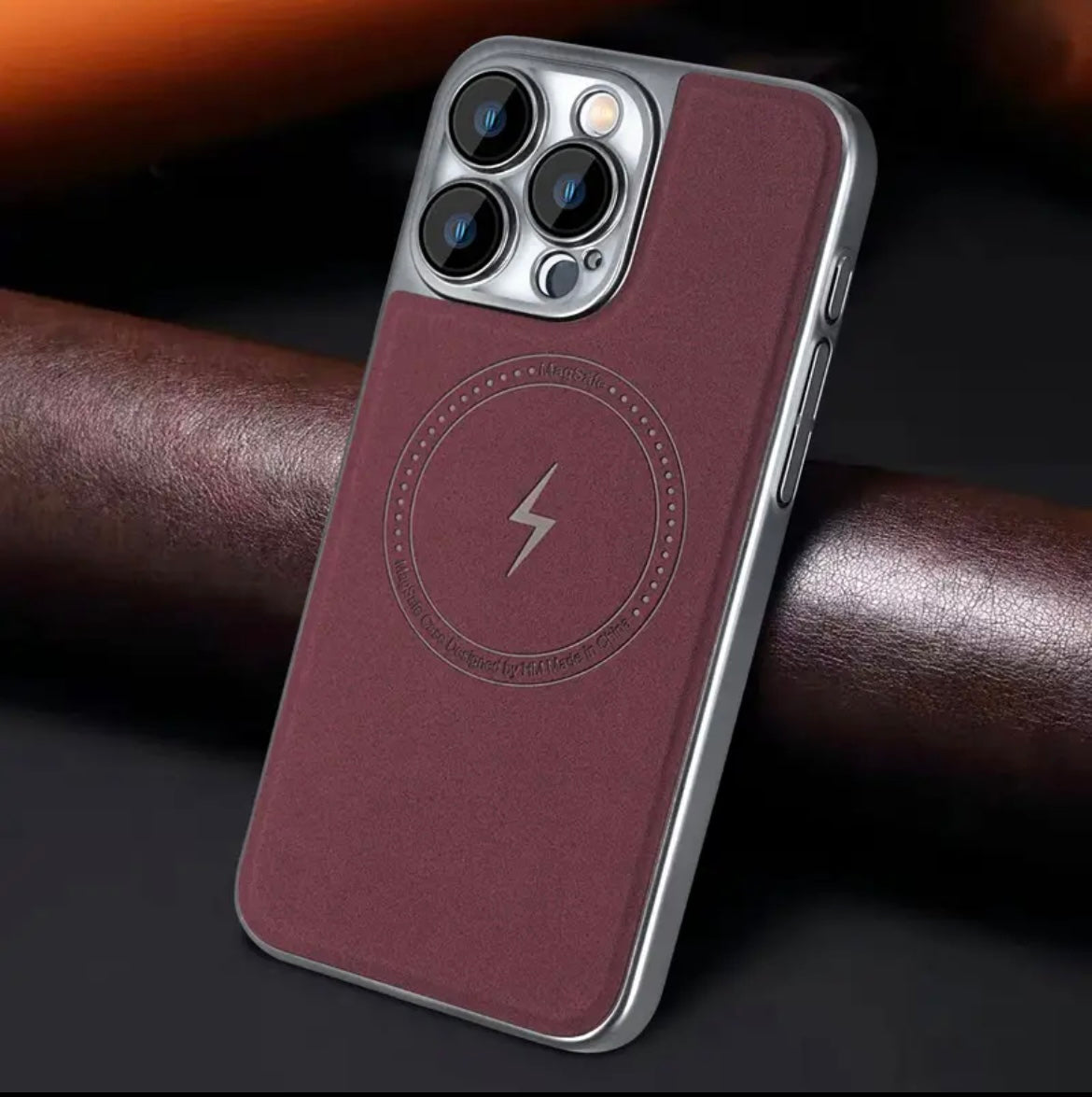 جرابات جلدية لامعة معدنية لأجهزة Apple مقاس 15-13 بوصة، بتصميم عصري، مع شفط مغناطيسي مقاوم للأوساخ