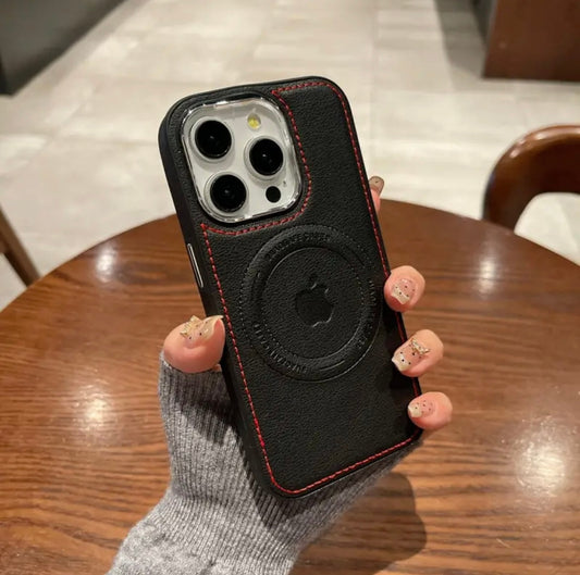 iPhone 15-12 luxury all-inclusive anti-fall shell simple high-grade leather mobile phone case