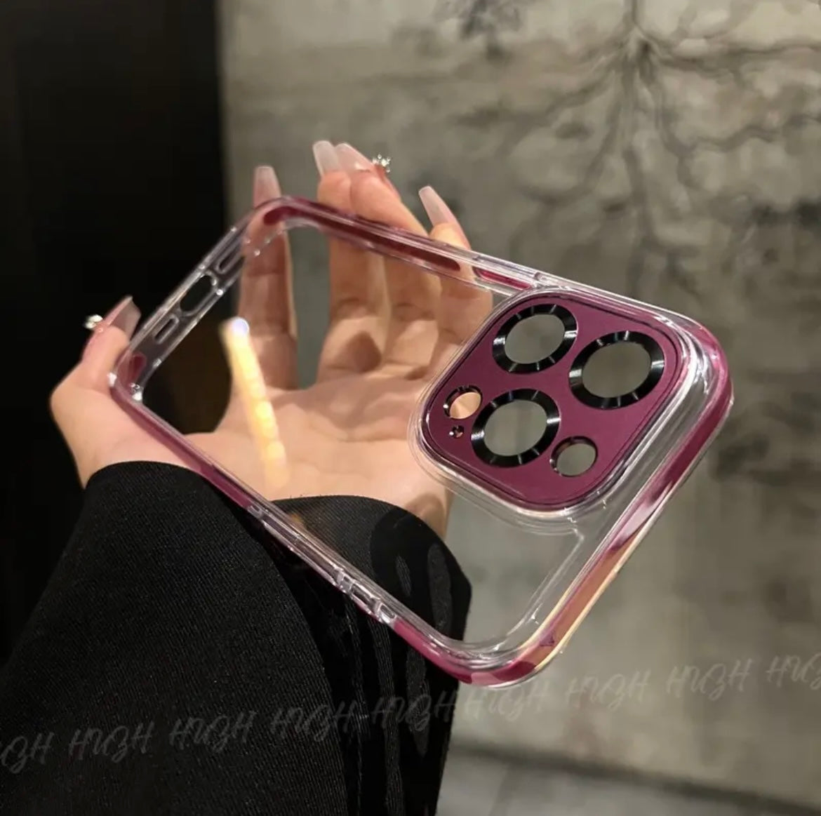 Apple 15-12 high quality ice transparent back panel airbag anti-fall mobile phone case simple