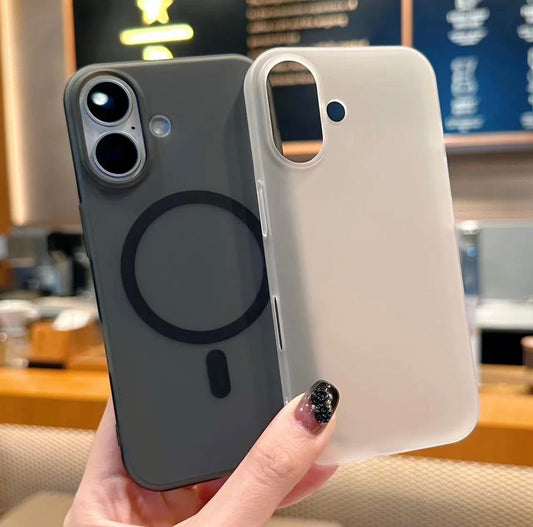 Suitable for Apple mobile phone case ice mist skin matte 16-12 magnetic suction full package anti-fall