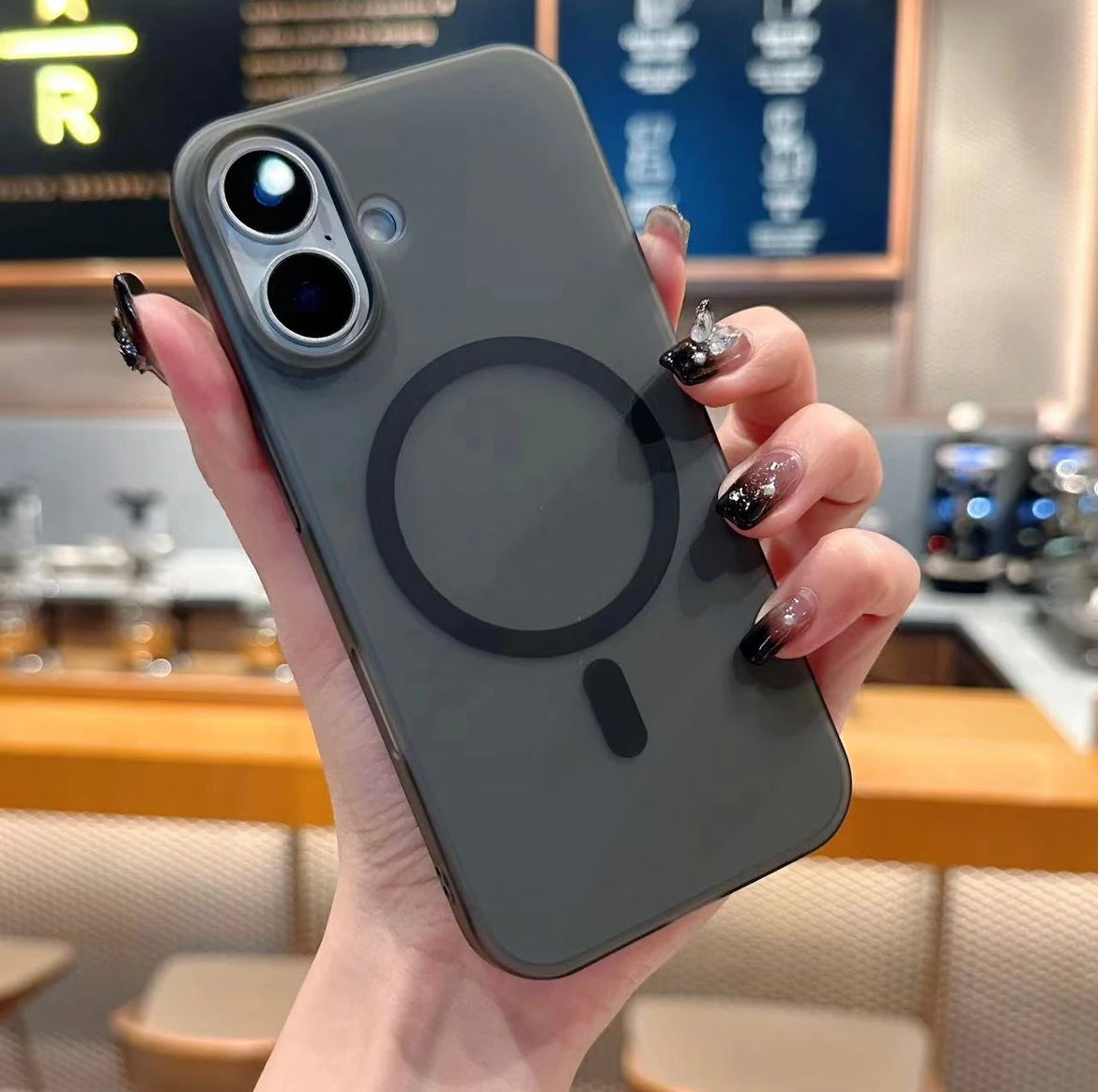 Suitable for Apple mobile phone case ice mist skin matte 16-12 magnetic suction full package anti-fall