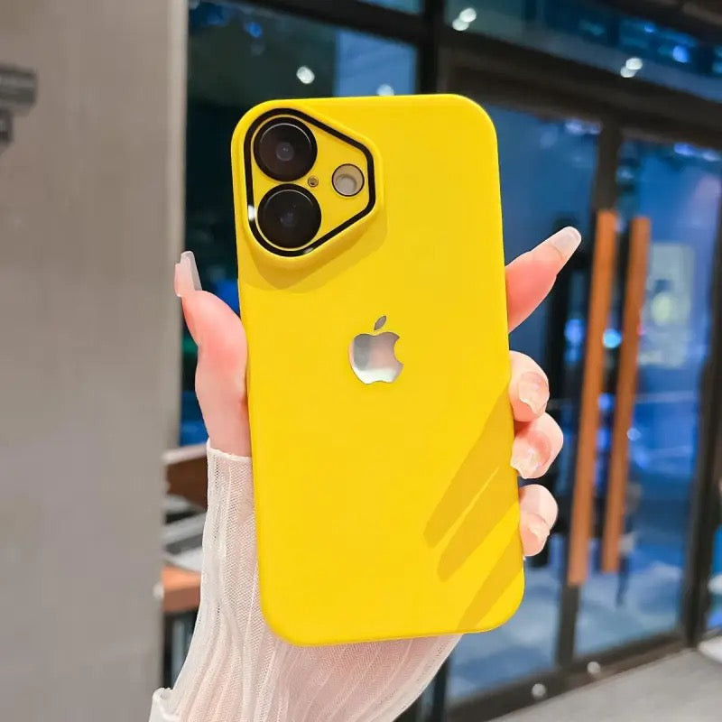 جراب هاتف محمول iPhone 16-12 رفيع للغاية غير لامع مع فيلم عدسة ملمس الجلد عالي الجودة