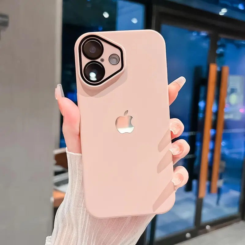 جراب هاتف محمول iPhone 16-12 رفيع للغاية غير لامع مع فيلم عدسة ملمس الجلد عالي الجودة