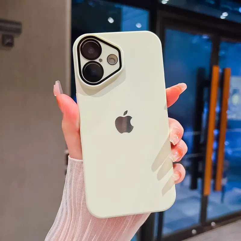 جراب هاتف محمول iPhone 16-12 رفيع للغاية غير لامع مع فيلم عدسة ملمس الجلد عالي الجودة