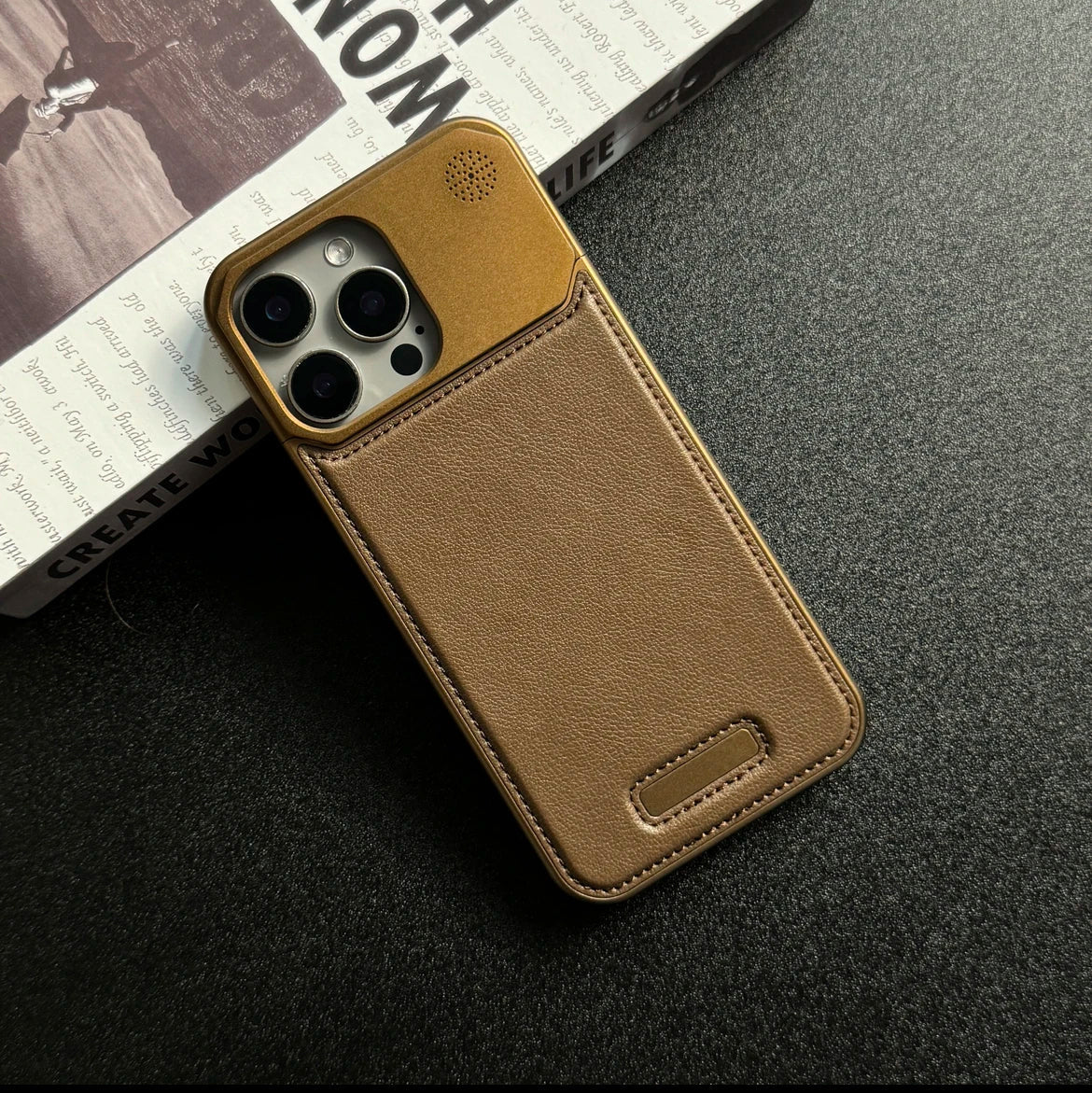 Apple 16-13 leather aluminum alloy protective case aromatherapy magnetic suction