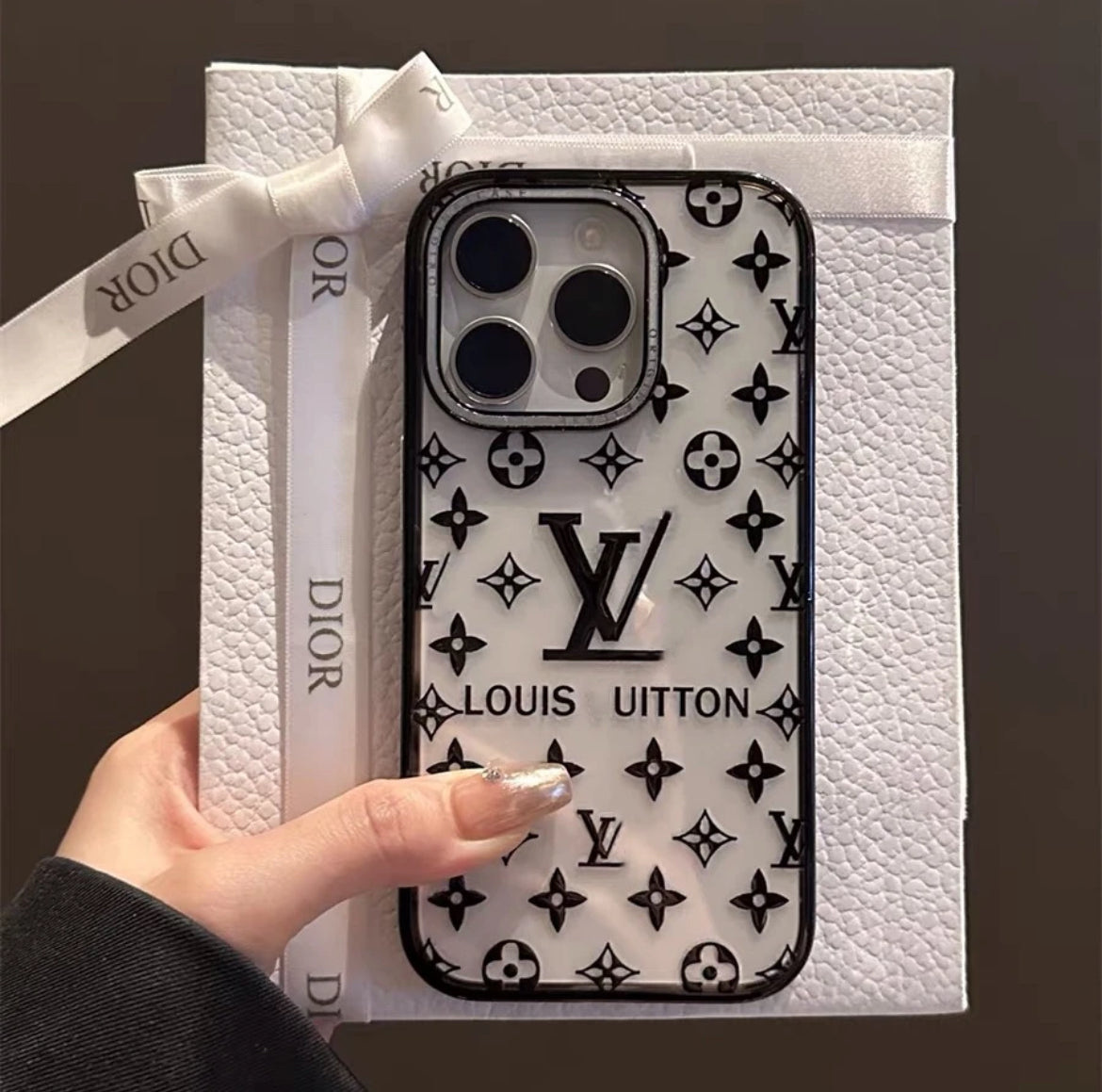 Fashion brand old flower transparent high-grade Apple 16-12 mobile phone case anti-fall luxury