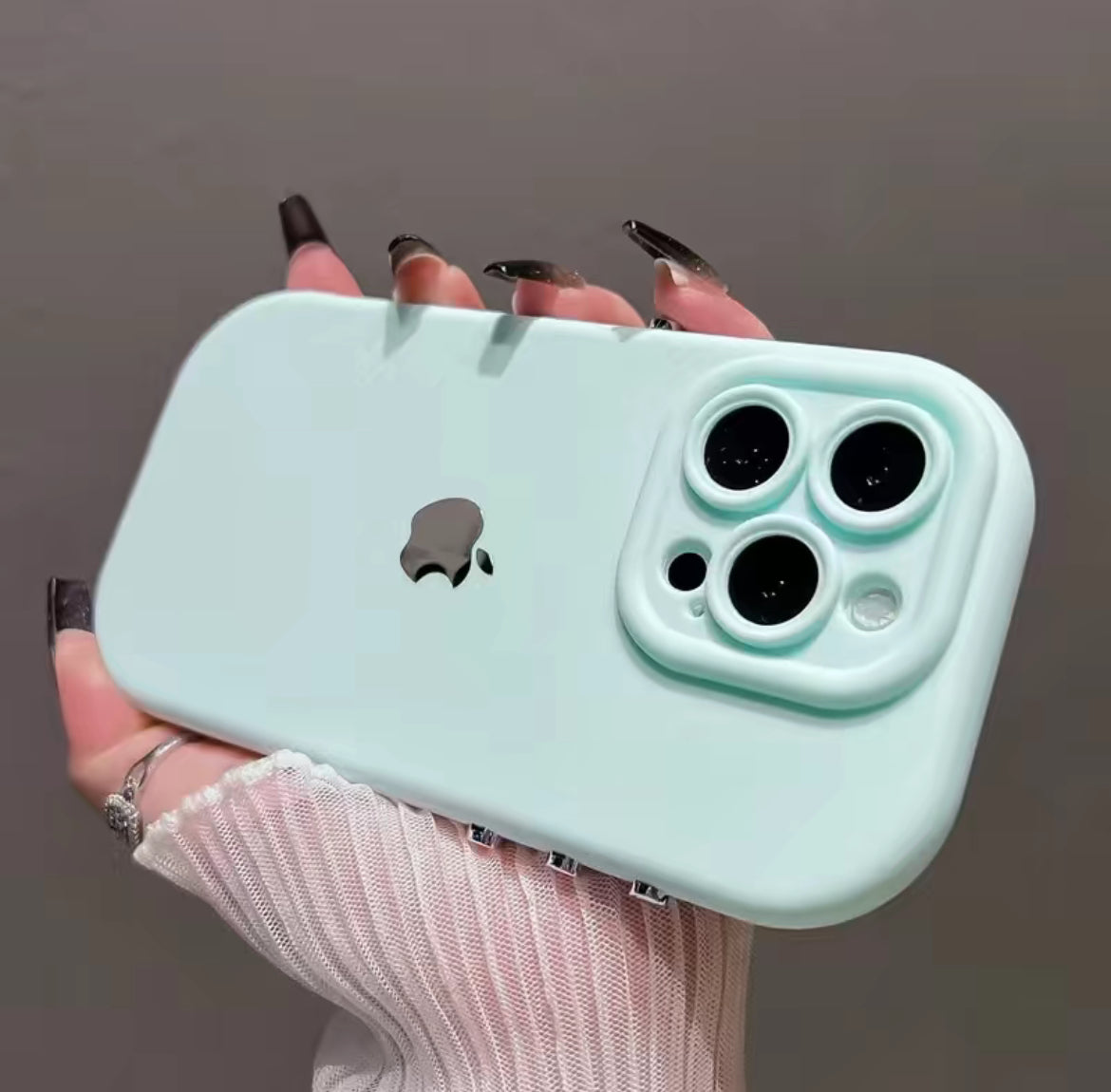 Apple 16-11 case full cover anti-fall ins pure color simple skin-feel frosted metal buttons
