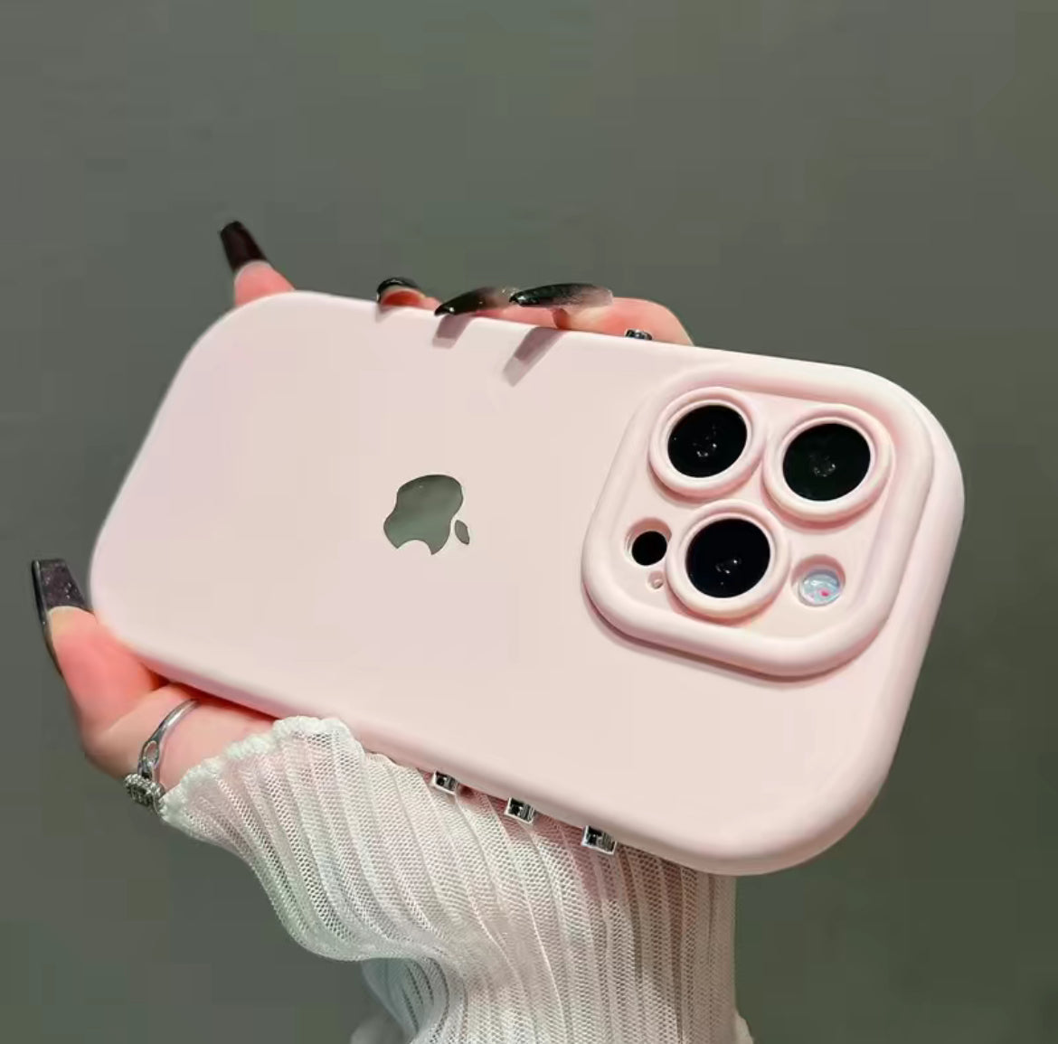 Apple 16-11 case full cover anti-fall ins pure color simple skin-feel frosted metal buttons