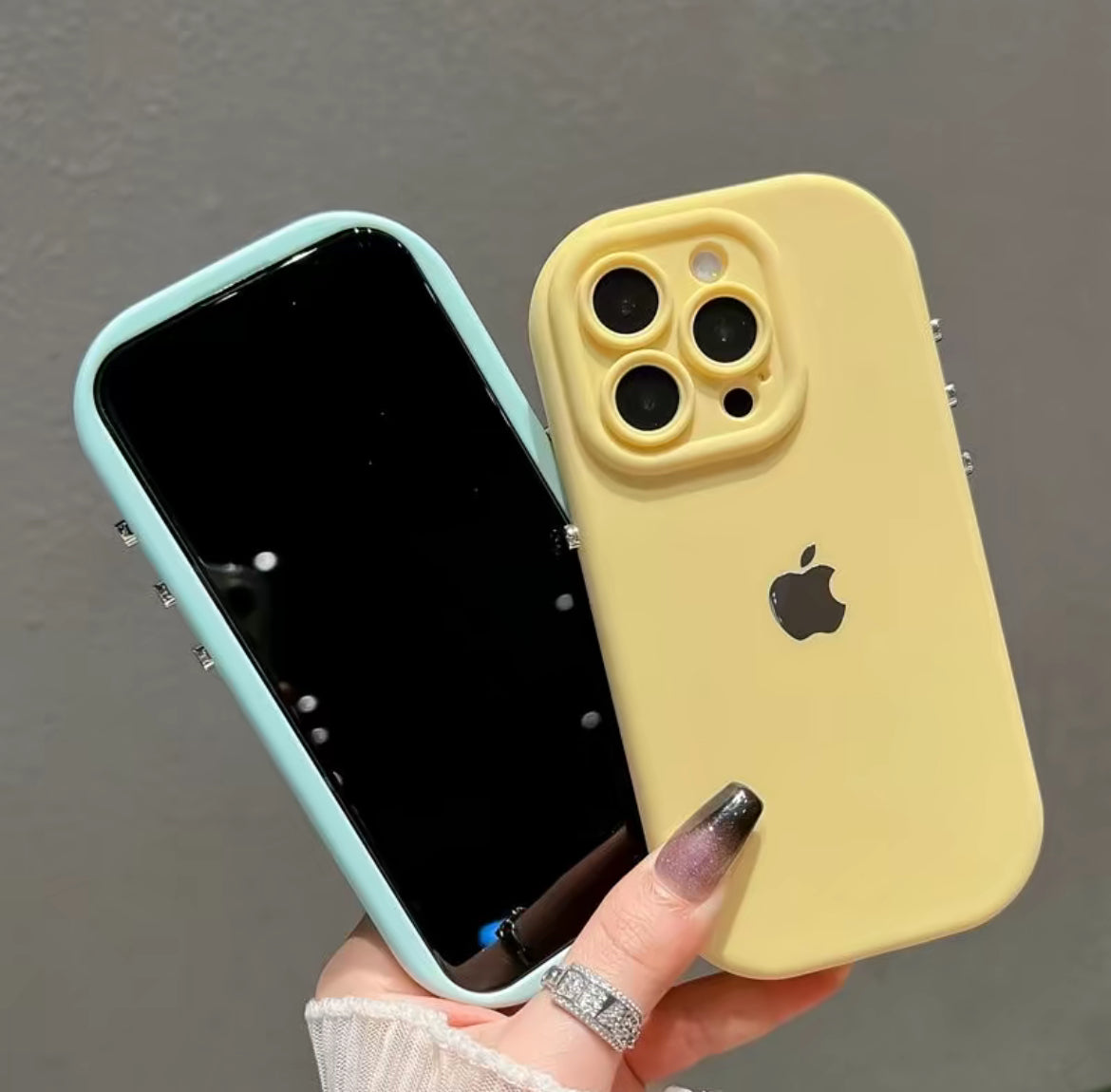 Apple 16-11 case full cover anti-fall ins pure color simple skin-feel frosted metal buttons