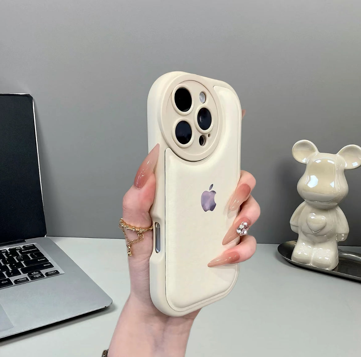 Niche air cushion leather texture anti-fall iPhone17-11 mobile phone case personality internet celebrity