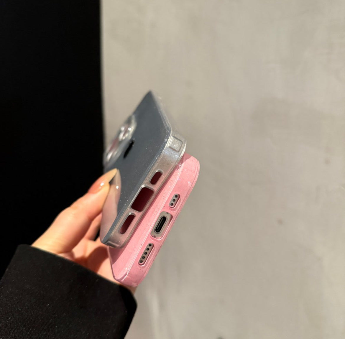 High-end simple glitter iPhone 16-11 mobile phone case creative and fashionable