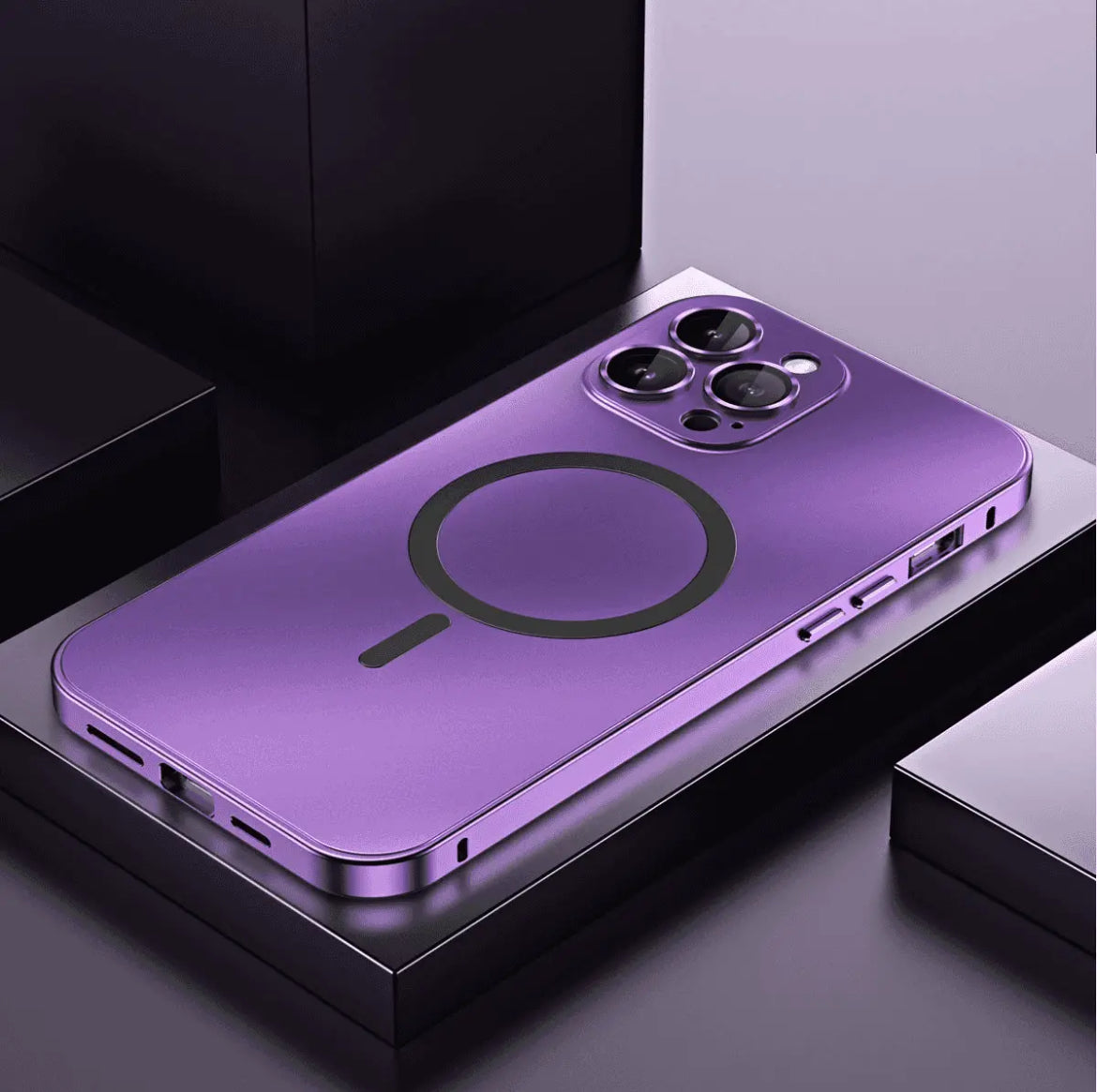 iPhone 16-12 case with metal frame and high-end protection, snap-on design