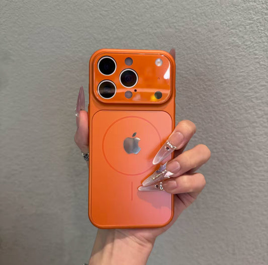 iPhone 17-13 new large window premium frosted magnetic phone case