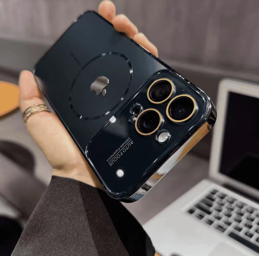 iPhone 17/16/15/14 large window high-end magnetic protective glasses case