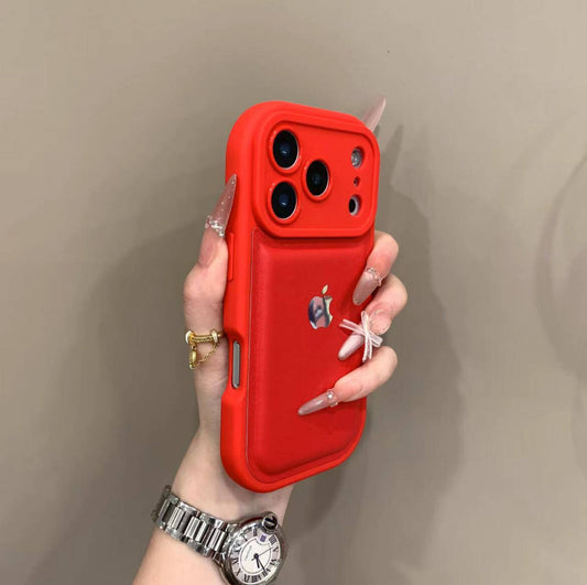 Niche air cushion leather texture anti-fall iPhone17-11 mobile phone case personality internet celebrity