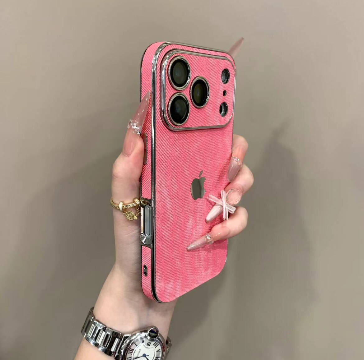 iPhone 17-13 Premium Large Window Denim Texture Case
