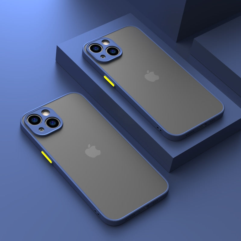 Apple 16-11 mobile phone case contrast color micro-matte full cover anti-drop fingerprint anti-wrinkle
