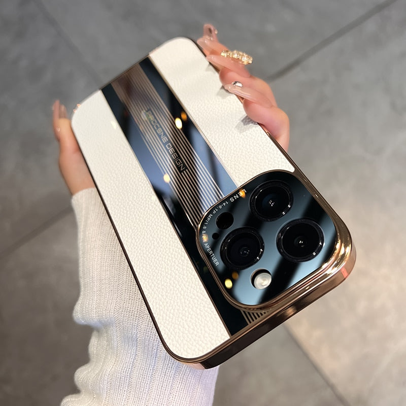 Acrylic & Leather Full Protection Case for iPhone