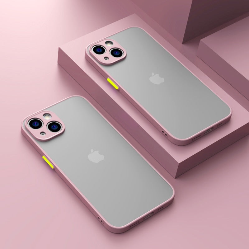 Apple 16-11 mobile phone case contrast color micro-matte full cover anti-drop fingerprint anti-wrinkle