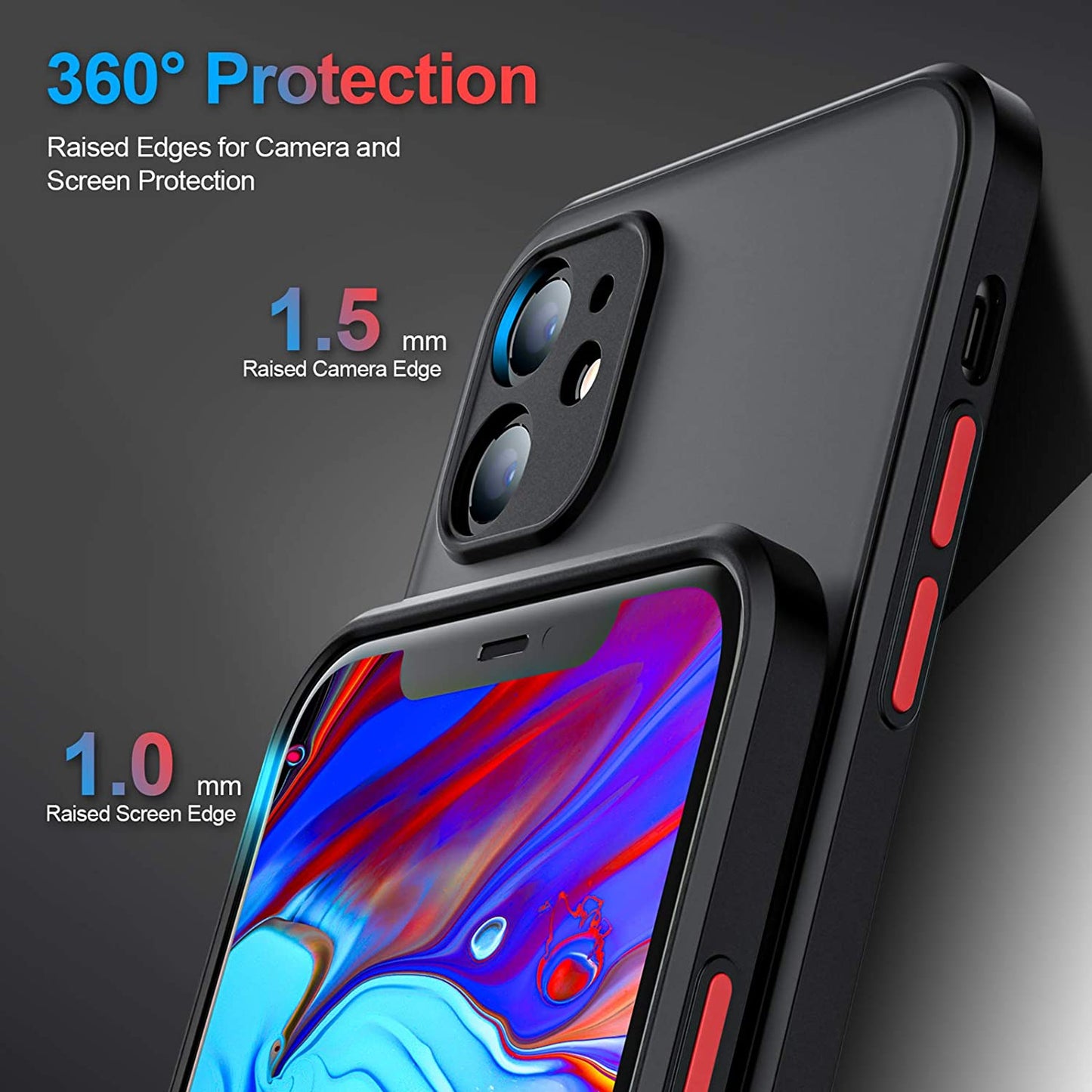 Apple 16-11 mobile phone case contrast color micro-matte full cover anti-drop fingerprint anti-wrinkle