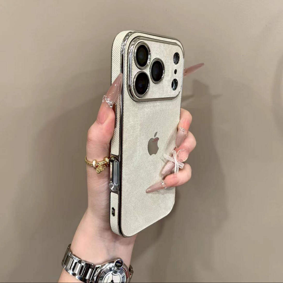 iPhone 17-13 Premium Large Window Denim Texture Case