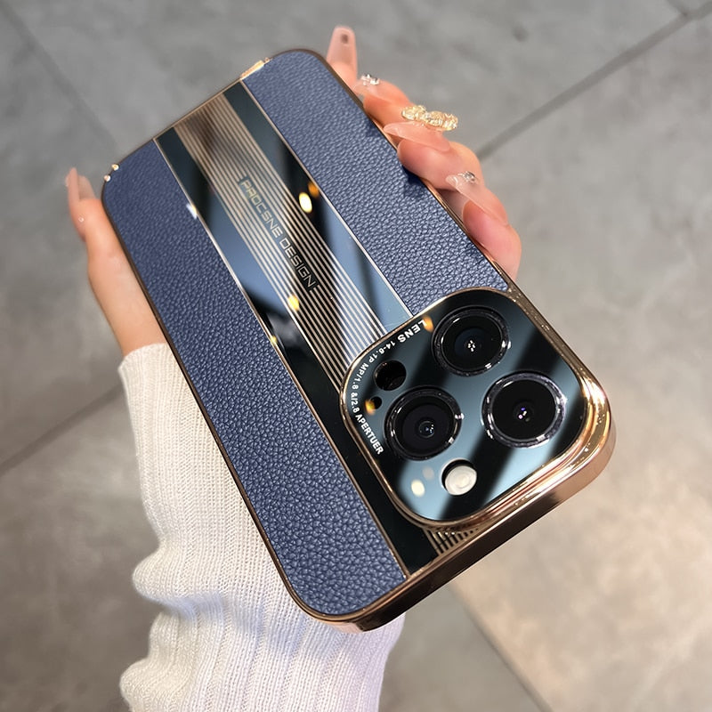 Acrylic & Leather Full Protection Case for iPhone