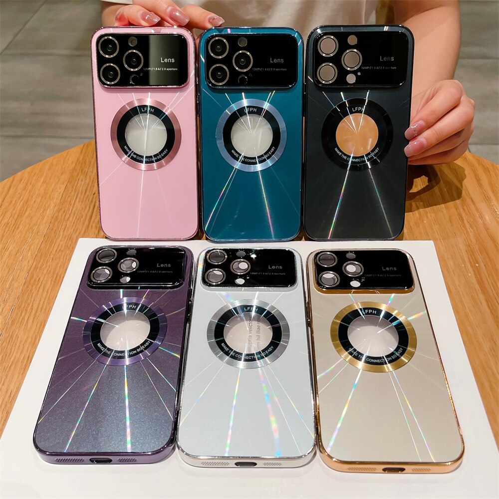 Logo Hole Magsafe Aurora Case For iPhone