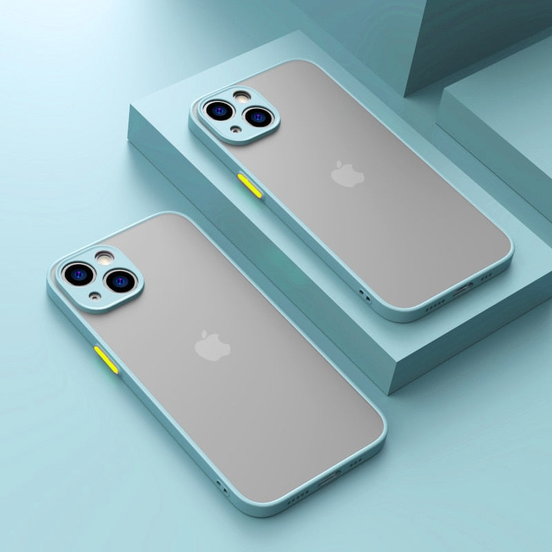 Apple 16-11 mobile phone case contrast color micro-matte full cover anti-drop fingerprint anti-wrinkle