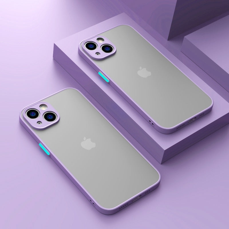 Apple 16-11 mobile phone case contrast color micro-matte full cover anti-drop fingerprint anti-wrinkle