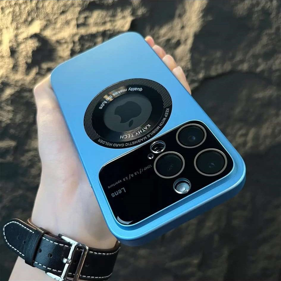 Apple 15/14/13/12/11 Matte Magsafing iphone case with big window camera protector