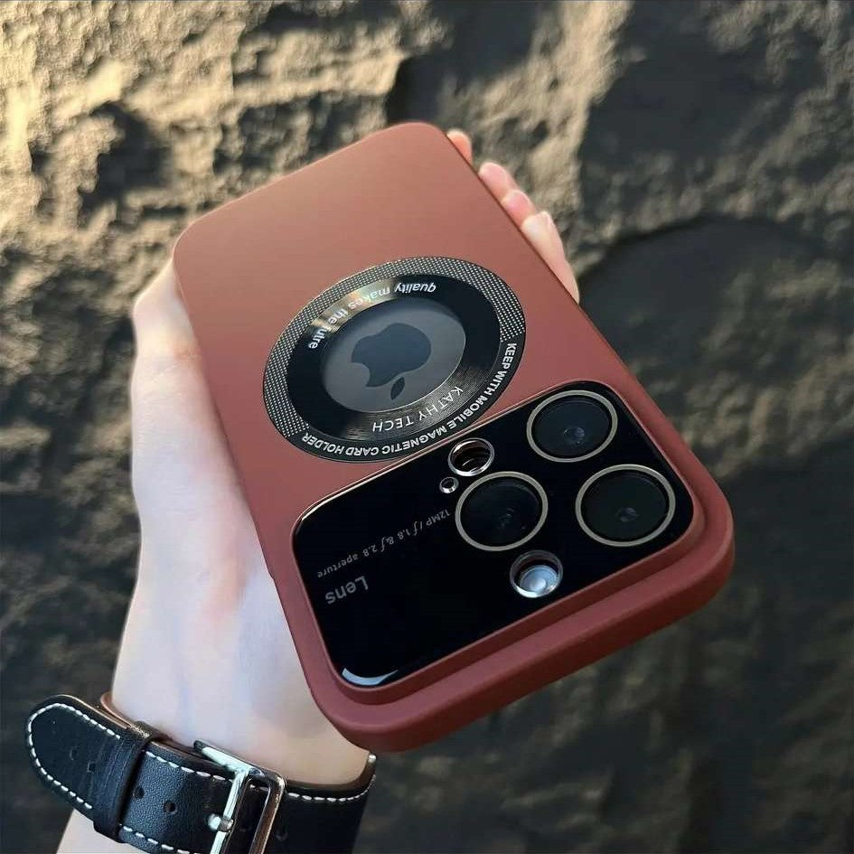 Apple 15/14/13/12/11 Matte Magsafing iphone case with big window camera protector