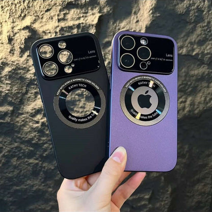 Apple 15/14/13/12/11 Matte Magsafing iphone case with big window camera protector