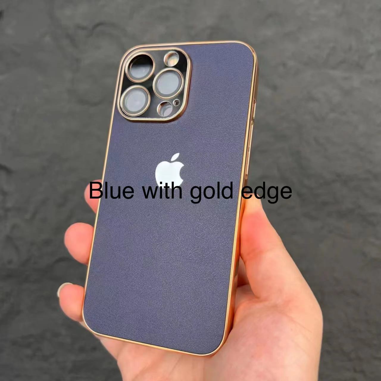 Metal goggles ultra-thin PC electroplated leather pattern hard shell iPhone phone case