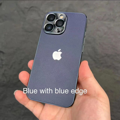 Metal goggles ultra-thin PC electroplated leather pattern hard shell iPhone phone case