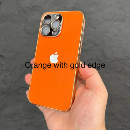 Metal goggles ultra-thin PC electroplated leather pattern hard shell iPhone phone case