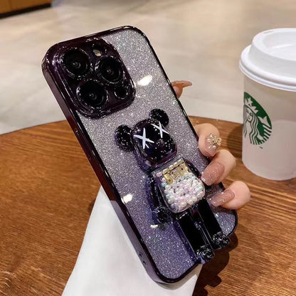 جراب هاتف Apple مع غلاف عدسة/تدرج الألوان على شكل حلوى كرتونية/دب فاكهة