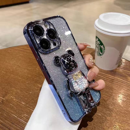 جراب هاتف Apple مع غلاف عدسة/تدرج الألوان على شكل حلوى كرتونية/دب فاكهة