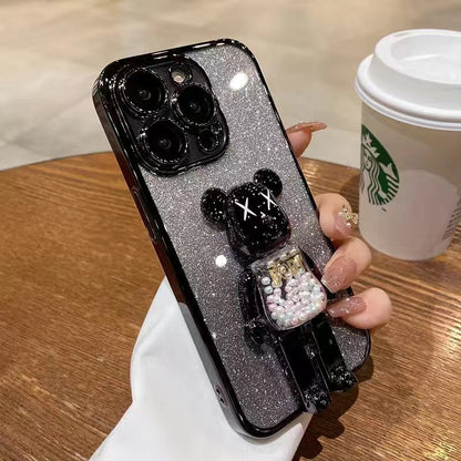 جراب هاتف Apple مع غلاف عدسة/تدرج الألوان على شكل حلوى كرتونية/دب فاكهة