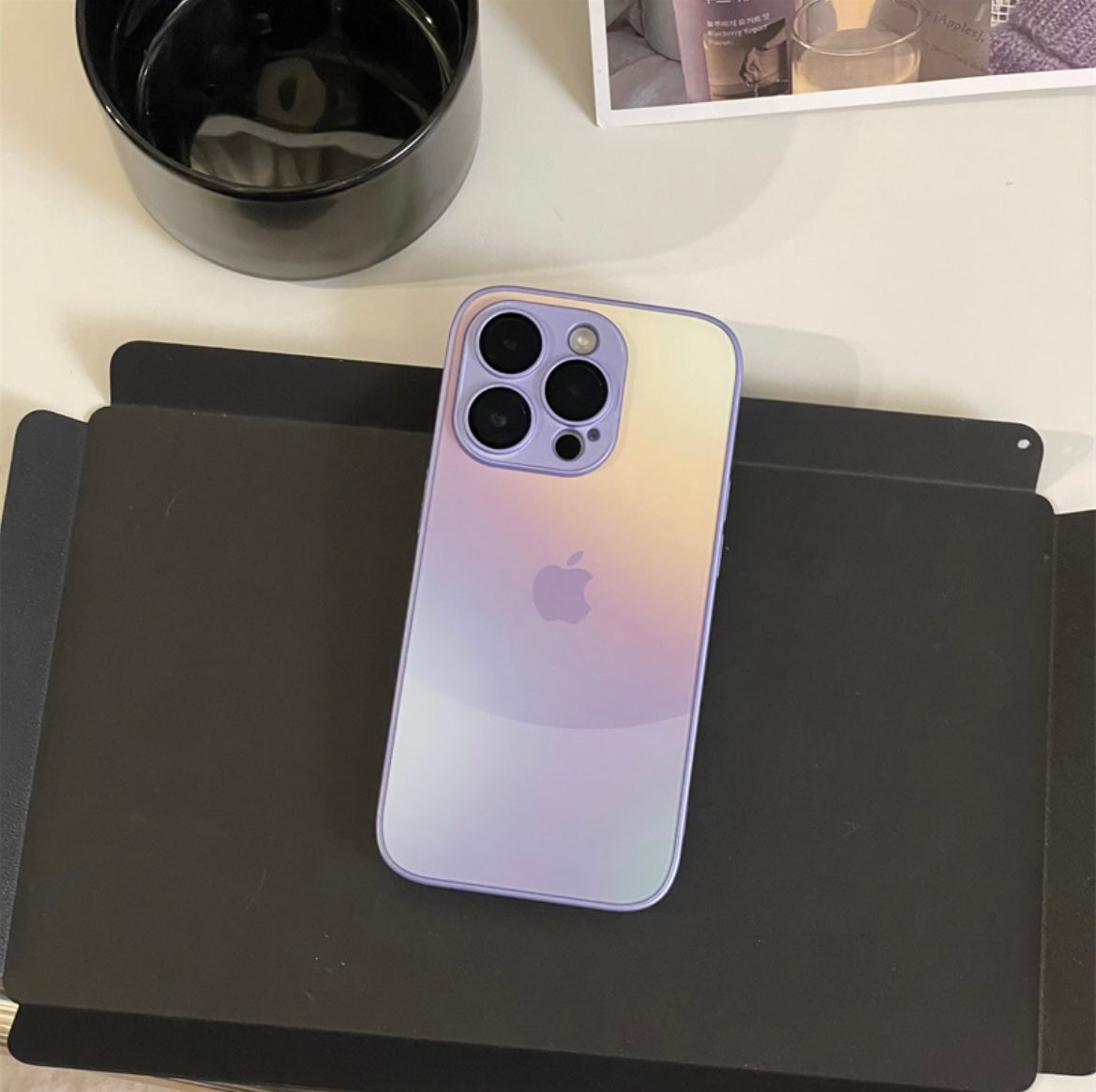 Suitable for Apple series iPhone15 niche 14pro splicing gradient color 13p built-in lens film 11 mobile phone case