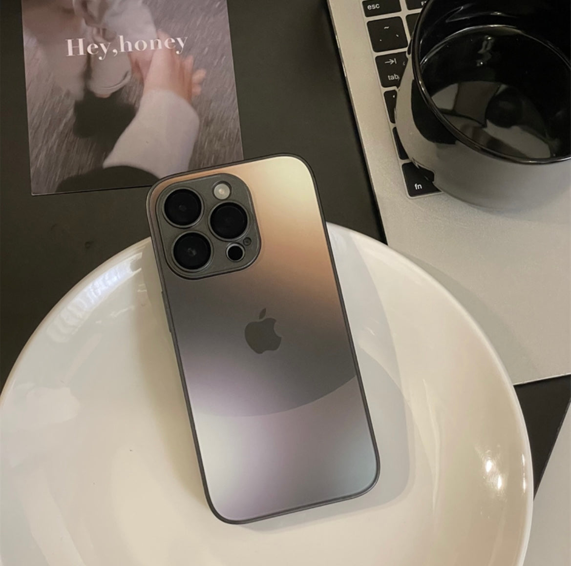 Suitable for Apple series iPhone15 niche 14pro splicing gradient color 13p built-in lens film 11 mobile phone case